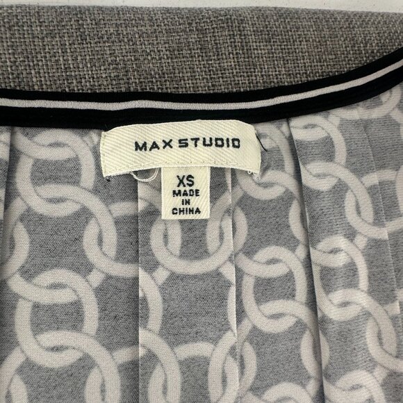 Max Studio Sleeveless A-Line Dress XS Black White V-Neckline Chain Link‎ Pattern - Picture 2 of 10